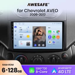 AWESAFE AI Voice For Chevrolet AVEO T250 2006 - 2012 car radio 2 din android Auto Multimedia GPS Track Carplay 2din DVD 6+128GB