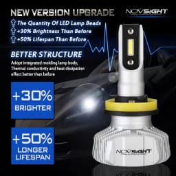 NOVSIGHT H4 LED H7 H11 H8 9006 HB4 H1 H3 HB3 H9 9007 H13 Car Headlight Bulbs LED Lamp Chips 10000LM Auto Fog Lights 6500K
