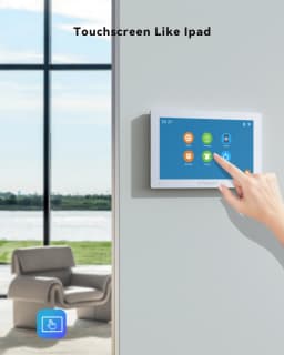 TMEZON 7 Inch Tuya App 1080P Wifi Smart Video DoorPhone Intercom System with Wired Doorbell APP/Password/Card Swipe TouchScreen