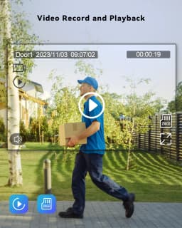 TMEZON 7 Inch Tuya App 1080P Wifi Smart Video DoorPhone Intercom System with Wired Doorbell APP/Password/Card Swipe TouchScreen