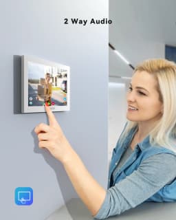 TMEZON 7 Inch Tuya App 1080P Wifi Smart Video DoorPhone Intercom System with Wired Doorbell APP/Password/Card Swipe TouchScreen