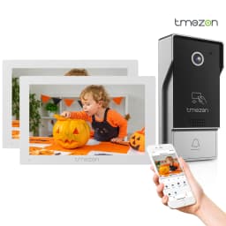 TMEZON 7 Inch Tuya App 1080P Wifi Smart Video DoorPhone Intercom System with Wired Doorbell APP/Password/Card Swipe TouchScreen