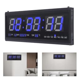 SanBouSi LED Digital Wall Clock 48 cm Calendar Clock Temperature Wall Clocks Digital Clock Number Display Table Clock for Room K