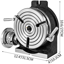 SucceBuy Rotary Table 8 Inch/200 MM Horizontal Vertical MT-3 Rotary Table 3-Slot / 4-Slot for Milling 360° Precision Working