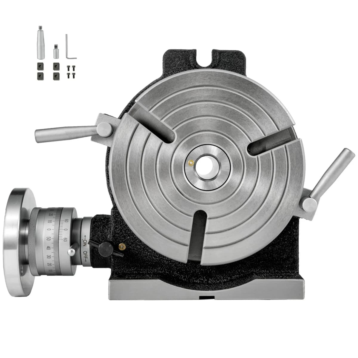 SucceBuy Rotary Table 8 Inch/200 MM Horizontal Vertical MT-3 Rotary Table 3-Slot / 4-Slot for Milling 360° Precision Working