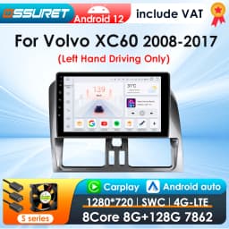 OSSURET 2Din Carplay Android Car Radio For Volvo XC60 2008-2017 Car Multimedia Player Navigation GPS Autoradio 4G-LET DSP 7862