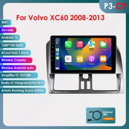 OSSURET 2Din Carplay Android Car Radio For Volvo XC60 2008-2017 Car Multimedia Player Navigation GPS Autoradio 4G-LET DSP 7862