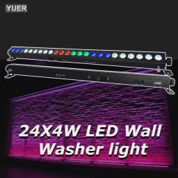 YUER DMX 24x4W LED RGBW 4IN1 Led Wall Wash Light Led Bar DMX Line Bar Wash Stage Light Party Wedding Events Lighting