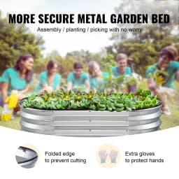 SucceBuy Raised Garden Bed Kit Metal Raised Planter Box Garden Beds Outdoor for Vegetables Flowers and Herbs with Open Bottom