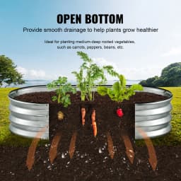 SucceBuy Raised Garden Bed Kit Metal Raised Planter Box Garden Beds Outdoor for Vegetables Flowers and Herbs with Open Bottom