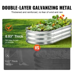 SucceBuy Raised Garden Bed Kit Metal Raised Planter Box Garden Beds Outdoor for Vegetables Flowers and Herbs with Open Bottom