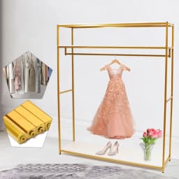 OUT OF STOCK Bymaocar Clothes Rack Metal Coat Stand with Clothes Rails and Shelf Multifunctional Freestanding Garment Rack Easy Assembly Gold