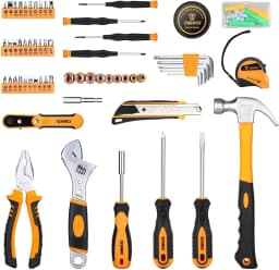 DEKO Ensemble d'outils de réparation à domicile de 100 pièces, trousse à outils de ménage général avec rangement