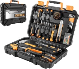 DEKO Ensemble d'outils de réparation à domicile de 100 pièces, trousse à outils de ménage général avec rangement