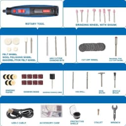 HERZO 4V Cordless Mini Drill Rotary Tool With 42pcs Grinding Accessories Set Engraving Pen MultifunctionHRT41V