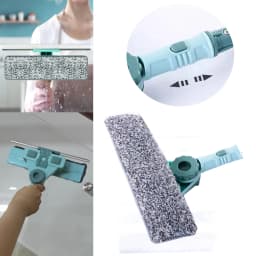 Telescopic Window Squeegee Cleaner 69cm-145cm, 2-in-1 Extendable Glass Wiper Clean Brusher for High Windows Indoor and Outdoor