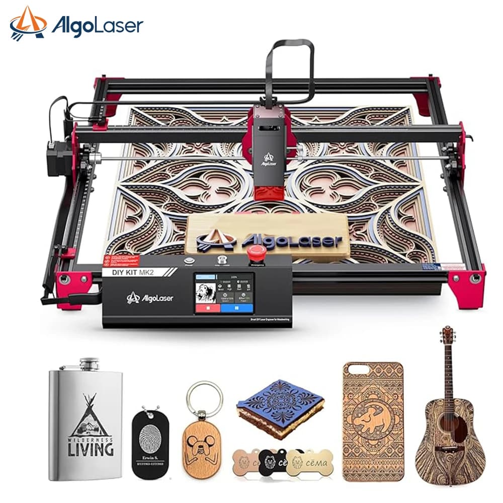 AlgoLaser DIY KIT MK2 10W Laser Engraver with Air Assist Nozzle High Accuracy Laser Engraving Cutting Machine for DIY Wood Logo