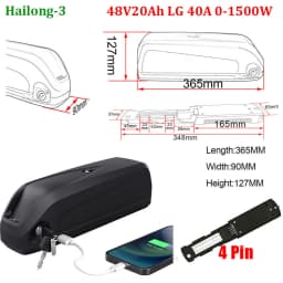 Hailong eBike Battery 36V 24.5Ah Bicycle Batteria With 18650 for 1000W 750W 350W Motor