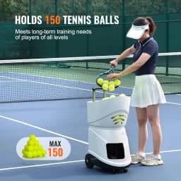 SucceBuy Tennis Ball Machine Automatic Portable Launcher Multi-Mode Drills 2+ Hours Play Rechargeable Battery App Remote Control