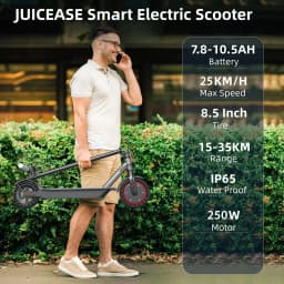 JUICEASE Smart APP Electric Scooter 8.5" Solid Tire 7.8/10.5AH Battery Foldable Electric Kick Scooter 15-35KM Max Range