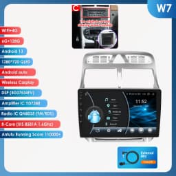Wireless CarPlay Android Auto Car Radio For Peugeot 307 307CC 307SW 2002-2013 car intelligent systems AI Voice No 2 din 2din DVD