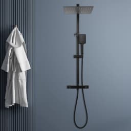 Black Thermostatic Shower Set, Adjustable and Retractable, Ensure a Soothing and Relaxing Showering Experience