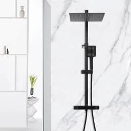 Black Thermostatic Shower Set, Adjustable and Retractable, Ensure a Soothing and Relaxing Showering Experience
