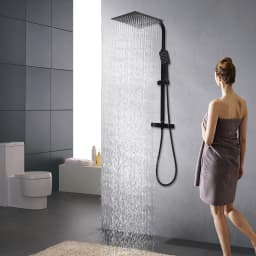 Black Thermostatic Shower Set, Adjustable and Retractable, Ensure a Soothing and Relaxing Showering Experience
