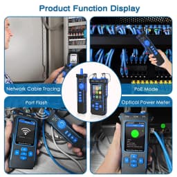 NOYAFA NF-8508 Network Cable Tester Ethernet Cable Tracker with OPM VFL PoE Checker Measure Length Wiremap Tester Network Tools