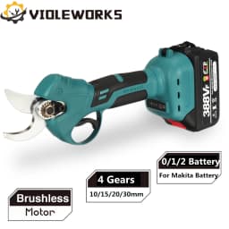 4 Gears Brushless Electric Pruning Shear 30mm Cordless Pruner Fruit Tree Potted Pruning Electric Tool For 18V Battery