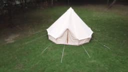SucceBuy Canvas Bell Tent 4 Seasons 4 m/13.12 ft Yurt Tent Canvas Tent for Camping with Stove Jack Breathable Tent Holds 6People
