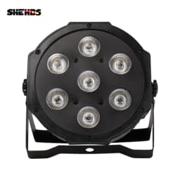 SHEHDS 1pcs LED RGBWA+UV 6IN1 7x18W Par Lighting Mobile Plug for DJ Club Atmosphere Audience Wedding Dance