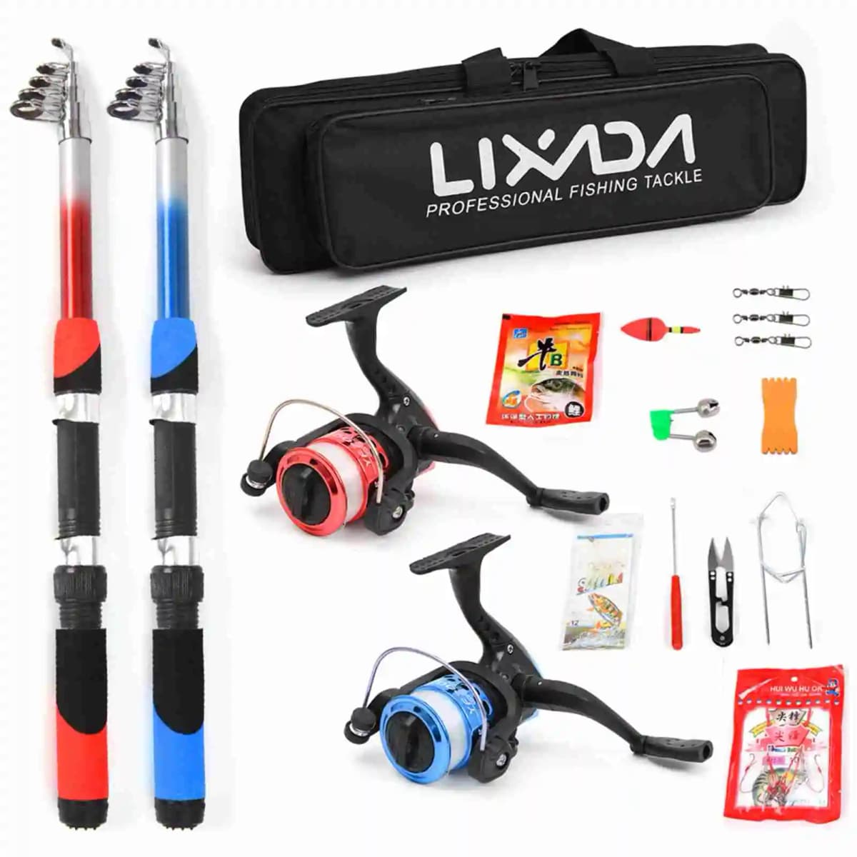 fishing accessories Fishing Pole Combo Set 2.1m Portable Telescopic Fishing Rod and Reel Complete Kit fishing rod and reel combo