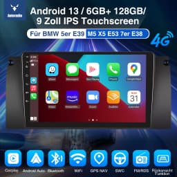 ESSGOO 9" 6+128G Android 13 Wireless Carplay Android Auto Car Radio GPS Navigation For BMW 5er E39 7er E38 BT FM RDS WIFI 4G DSP