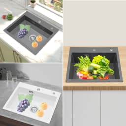 Large Capacity 9In Deep Kitchen Sink Easy to Clean Kitchen Sink Anti-Abrasion for Kitchens/Bathrooms/Restaurants/Hotels