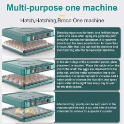 9/15/24/36 Eggs Incubator With Drawer Type EggIncubator With Automatic Water Ionic Waterbed Replenishment And Temperature Contro