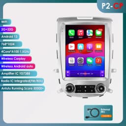 Hizpo For Tesla Style 8Core Car Radio For Hyundai Santa Fe 2 2006-2012 Multimidia Player Navigation GPS 2din Head Unit Carplay