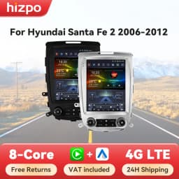 Hizpo For Tesla Style 8Core Car Radio For Hyundai Santa Fe 2 2006-2012 Multimidia Player Navigation GPS 2din Head Unit Carplay