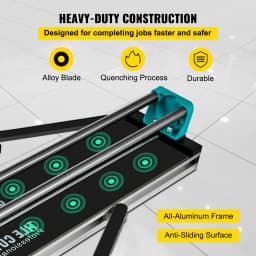 SucceBuy 24 Inch Manual Tile Cutter Double Rails, Professional Tile Cutter with Alloy Cutting Wheel for Porcelain Ceramic Tiles