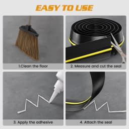 2.5M Garage Door Seal Garage Door Floor Rubber Waterproof Strip Rolling Shutter Door Garage Water Dust Blocking Gap Sealing Strip