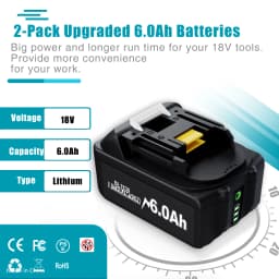 18V 6000mAh For Makita BL1830 Replacement Battery Compatible for Makita BL1830 BL1850 BL1860 BL1850B BL1840B 18V Power Tool