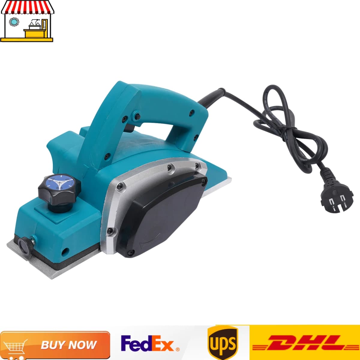 Portable Hand Electric Woodworking Planer 800W Adjustable Cutting Depth Planer with Lock Switch