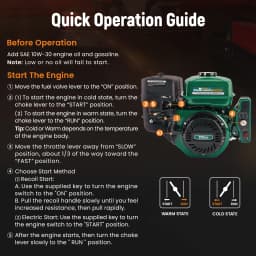 Petrol Engine 7HP 212cc 4 Stroke OHV 3.6KW Electric Starter Horizontal Engine