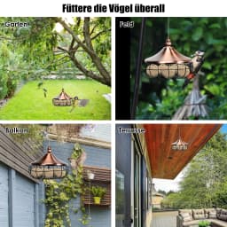 Tit dumpling holder, bird feeding station with iron hanging bars, feeding station for wild birds birds, bird feeder for