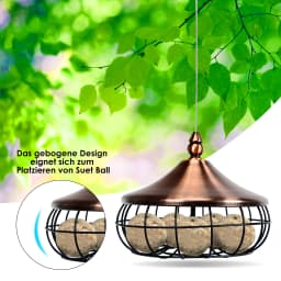 Tit dumpling holder, bird feeding station with iron hanging bars, feeding station for wild birds birds, bird feeder for