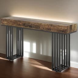 55-Inch Console Table, Modern Entryway Table with Metal Legs