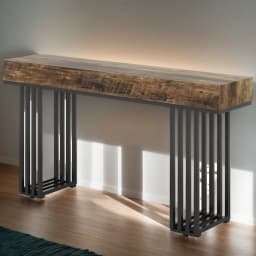55-Inch Console Table, Modern Entryway Table with Metal Legs