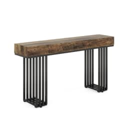 55-Inch Console Table, Modern Entryway Table with Metal Legs
