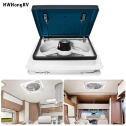 HWHONGRV RV Vent Fan With LED Light,RV Roof Vent Fan 5-Speed-Reversible,RV Bathroom Vent Fan DC 12V for Trailer, Camper, Van