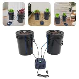 2Pcs Hydroponic System Grow Kit 5 Gallon Deep-water Culture Mechanism with Air Pump Soilless Cultivation for Flowers Vegetables